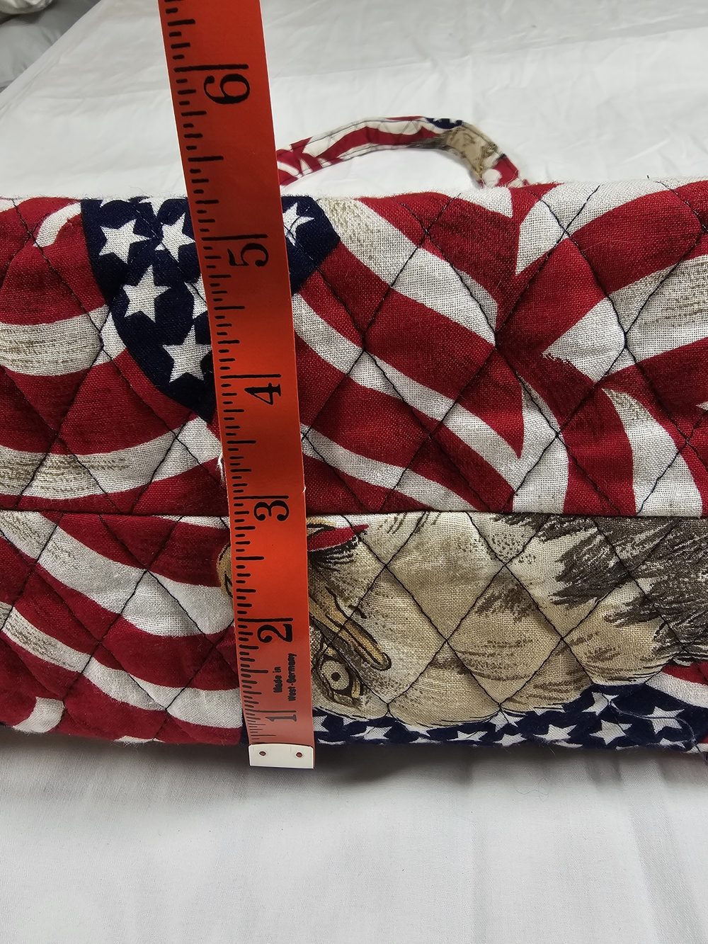 Patriotic Eagle Flag Canvas Shoulder Bag - Red, White & Blue - Picture 7 of 8